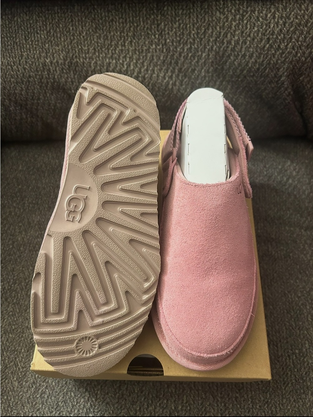 UGG Girls Rose Pink Suede Slip-On Mules